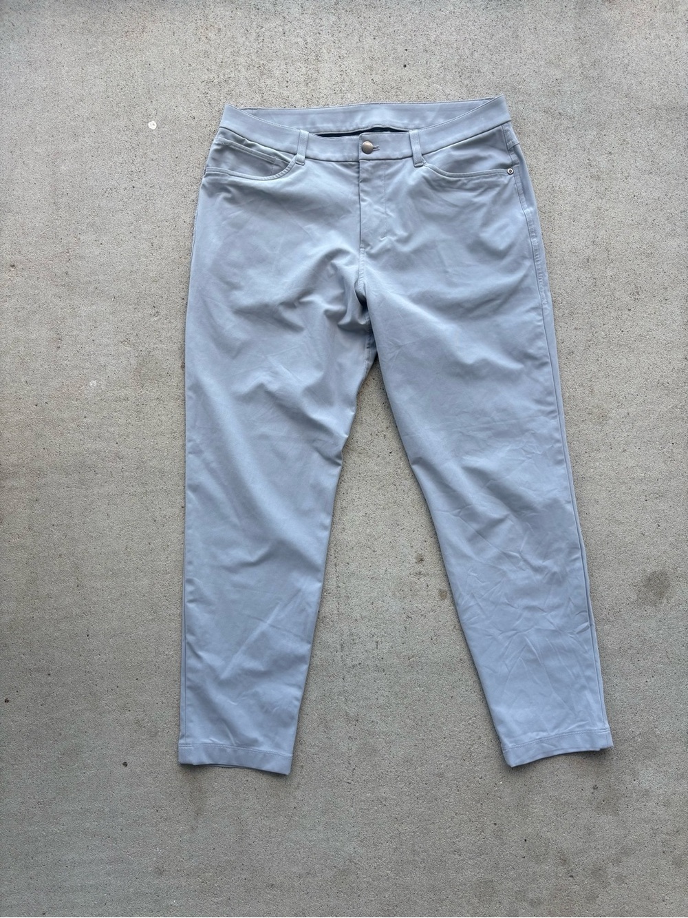 Lululemon ABC Commission Pants Mens 33x28 Light Grey Warpstreme Tech Golf